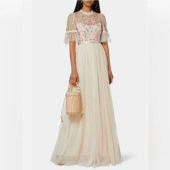 Needle & Thread | Dresses | Needle Thread Elsie Tulle Maxi Dress Champagne  Ivory | Poshmark